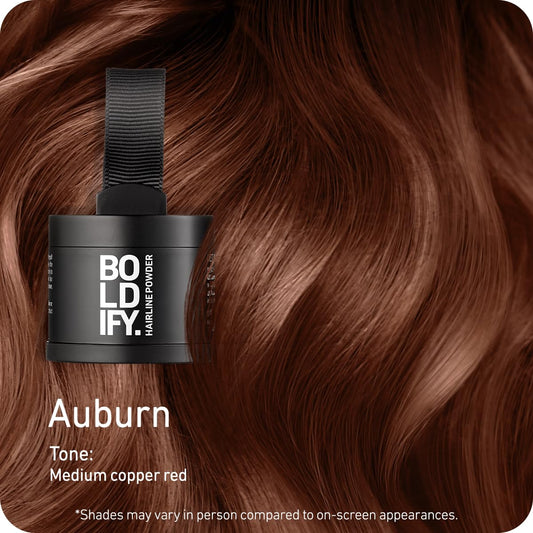 Hairline Powder - Root Touch up Hair Color for Gray Coverage - Bald Spot Concealing Hair Powder for Women & Men - 24-Hour Stain-Proof - Auburn